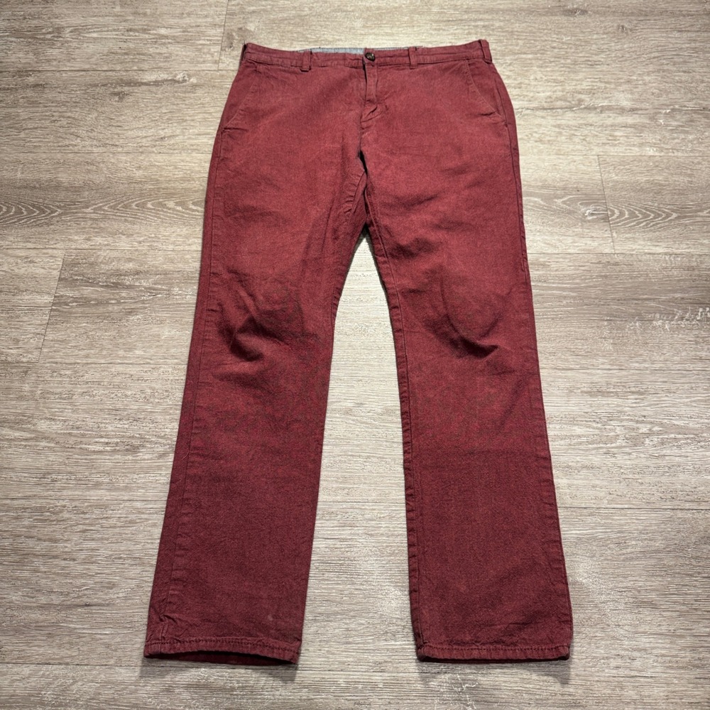Bullhead Pants Mens 30 Burgundy Red Denim 100% Cotton Skinny Casual Chino 31x28